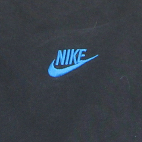 Nike Womens Black Blue Logo Crew Neck Pullover Sweatshirt M