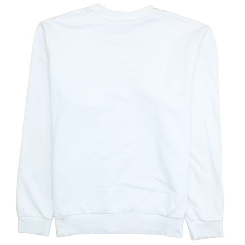 Lacoste Men's White Classic Fit Graphic Crocodile Sweatshirt L