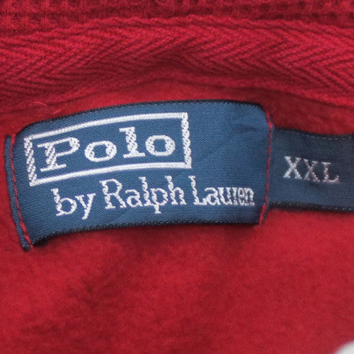 Ralph Lauren Men's Red Full Zip Hoodie 2XL Classic Fleece Jacket
