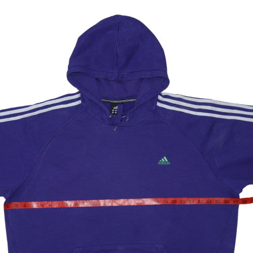 Adidas Mens Blue 2XL Pullover Hoodie with Logo and Stripes