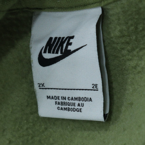 Nike Women Green Pullover Hoodie 2XL Hooded Sweatshirt Cotton Blend