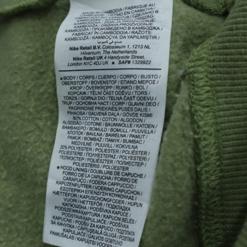 Nike Women Green Pullover Hoodie 2XL Hooded Sweatshirt Cotton Blend