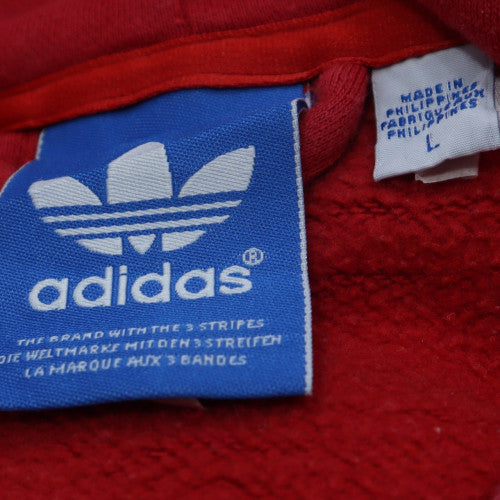 Adidas Men's Red Pullover Hoodie Size L Regular Fit Sportswear