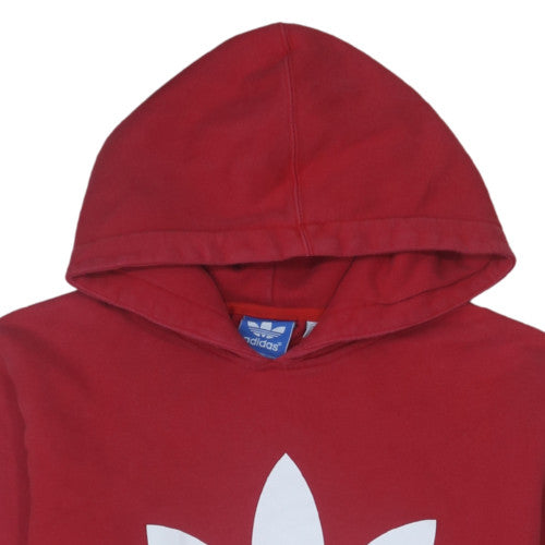 Adidas Men's Red Pullover Hoodie Size L Regular Fit Sportswear