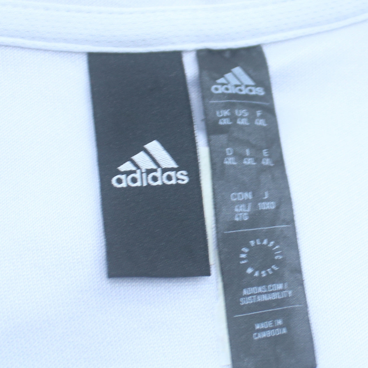Adidas Men's White 4XL Track Jacket Full Zip Lightweight Activewear