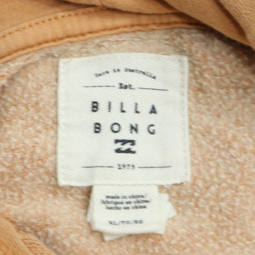 Billabong Mens Beige Pullover Hoodie L Fleece Cotton Blend