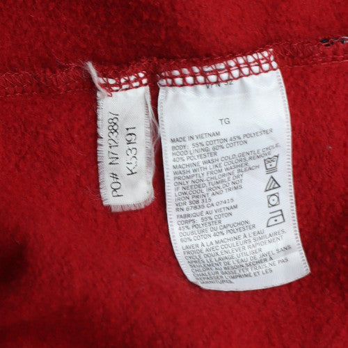 Nautica Men Red Pullover Hoodie XL Fleece Cotton Blend