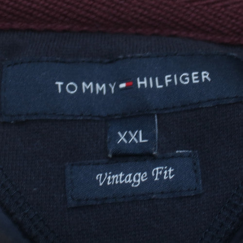 Tommy Hilfiger Men's Blue Full Zip Hoodie 2XL Vintage Fit