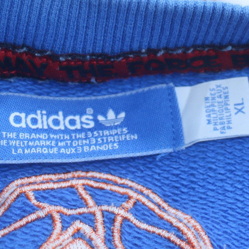 Adidas Men Blue Star Wars Pullover Sweatshirt XL Crew Neck