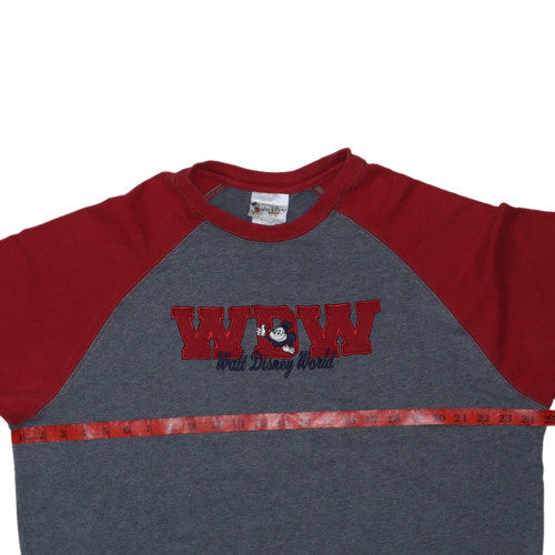 Walt Disney World Women’s Grey Red Raglan Mickey T-Shirt XL