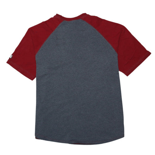 Brand and care label for Walt Disney World Women’s Grey Red Raglan Mickey T-Shirt XL