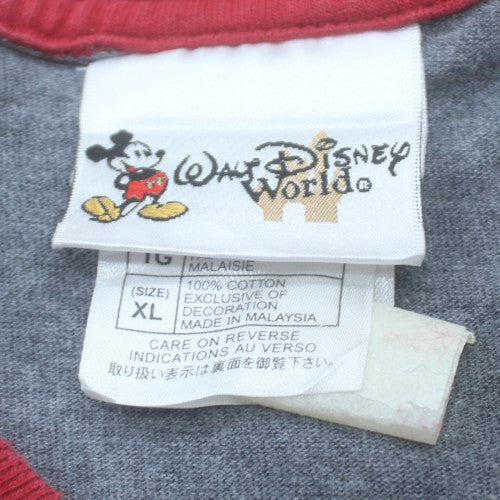 Additional view of Walt Disney World Women’s Grey Red Raglan Mickey T-Shirt XL