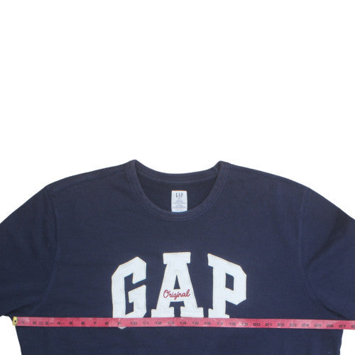 GAP Men's Navy Blue Crew Neck Logo Sweatshirt XXL Cotton Blend