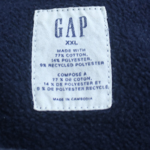 GAP Men's Navy Blue Crew Neck Logo Sweatshirt XXL Cotton Blend