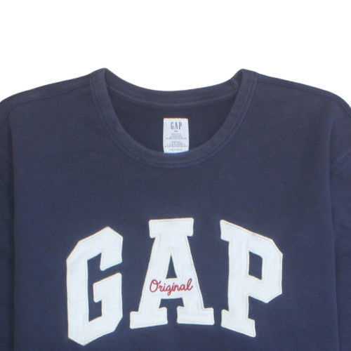 GAP Men's Navy Blue Crew Neck Logo Sweatshirt XXL Cotton Blend