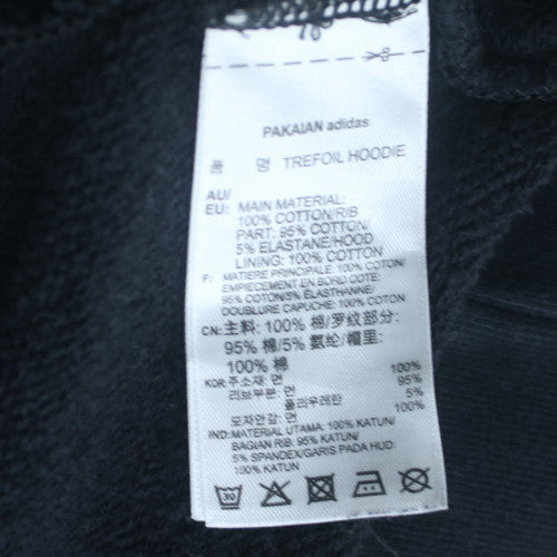 Adidas Womens Black Trefoil Pullover Hoodie Size 14 Cotton Blend