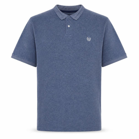 Chaps Men's Blue Short Sleeve Classic Fit Cotton Polo Shirt Size L