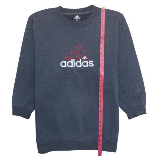 Adidas Men's Blue Embroidered Logo Pullover Sweatshirt Size L