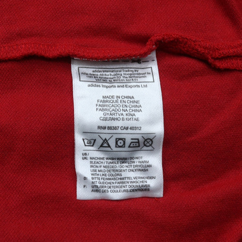 adidas Men's Red Collared Short Sleeve Cotton T-Shirt 2XL