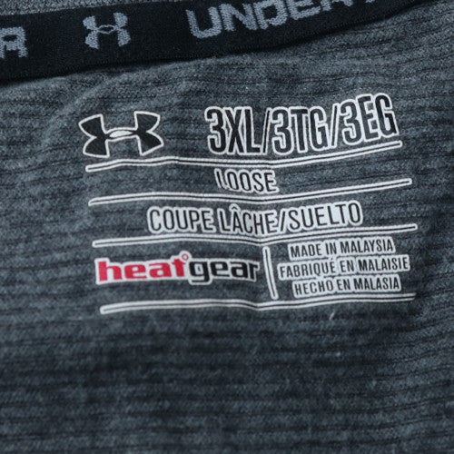 Under Armour Men's Grey 3XL HeatGear Moisture Wicking T-Shirt