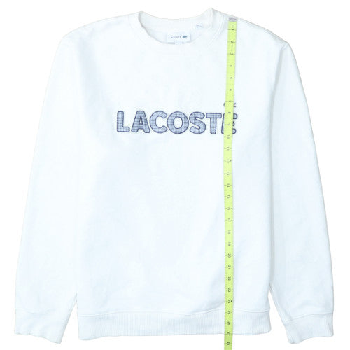 Lacoste Men's White Crew Neck Sweatshirt XL Cotton Blend
