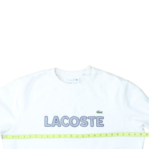 Lacoste Men's White Crew Neck Sweatshirt XL Cotton Blend