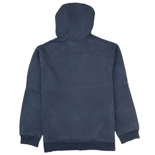 Adidas Men Blue Pullover Hoodie M Fleece Sports Logo