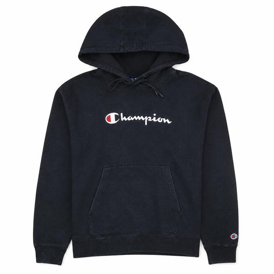 Champion Men's Black Pullover Hoodie Medium Embroidered Logo