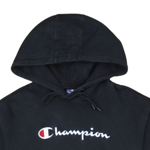 Champion Men's Black Pullover Hoodie Medium Embroidered Logo