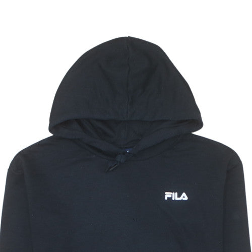 FILA Women’s Black Pullover Hoodie Small Cotton Blend Logo Hooded Sweatshirt