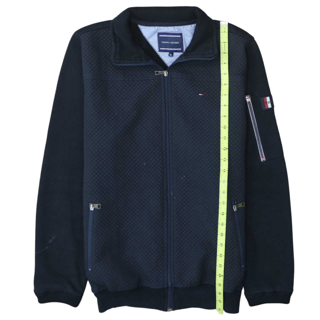 Tommy Hilfiger Men's Black XL Track Jacket Cotton Blend Zip Up