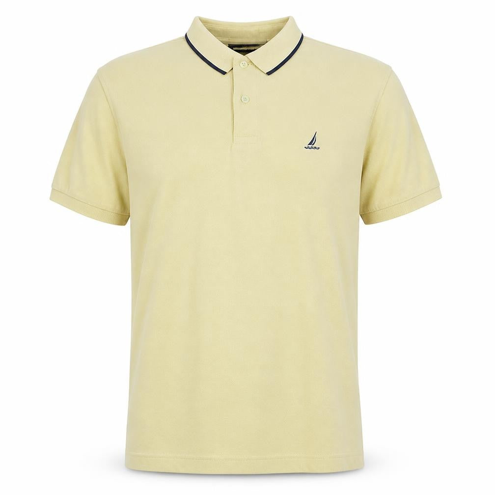 Nautica Men's Beige 2XL Cotton Short Sleeve Polo Shirt