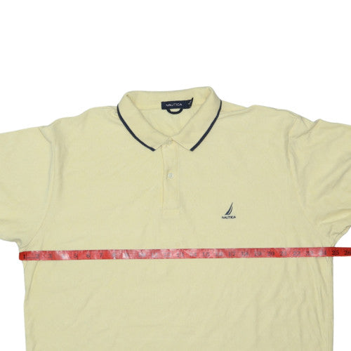 Nautica Men's Beige 2XL Cotton Short Sleeve Polo Shirt