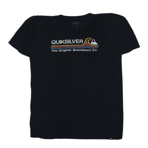 Quiksilver Men's Black XL Regular Fit Cotton Graphic T-Shirt
