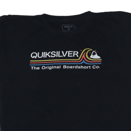 Quiksilver Men's Black XL Regular Fit Cotton Graphic T-Shirt