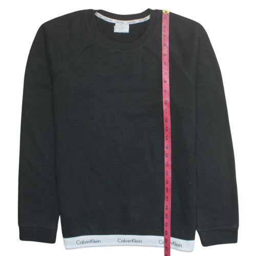 Calvin Klein Men's Black Crew Neck Logo Sweatshirt M Pullover