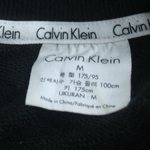 Calvin Klein Men's Black Crew Neck Logo Sweatshirt M Pullover