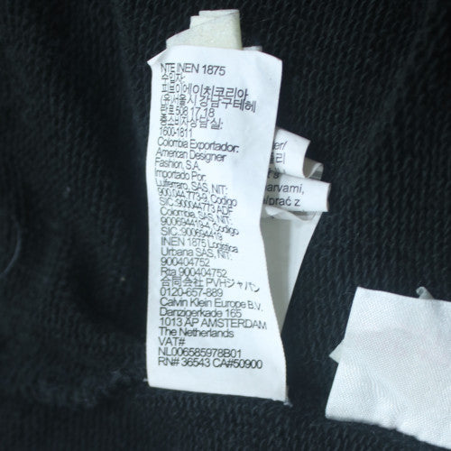 Calvin Klein Men's Black Crew Neck Logo Sweatshirt M Pullover