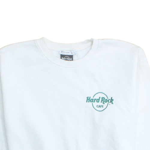 Hard Rock Cafe Women’s White Crew Neck Pullover Sweatshirt S by Stradivarius
