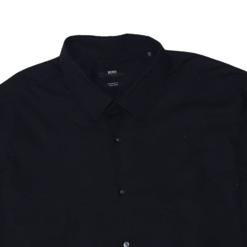 Hugo Boss Men's Black Regular Fit Long Sleeve Cotton Button-Up Shirt Size 46