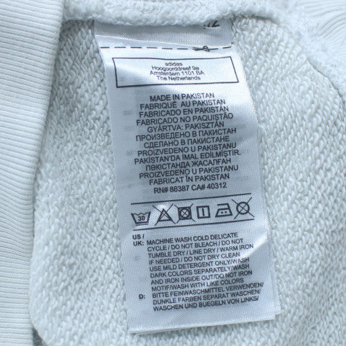 Adidas Womens White Pullover Hoodie Size 14 Logo Trim Cotton