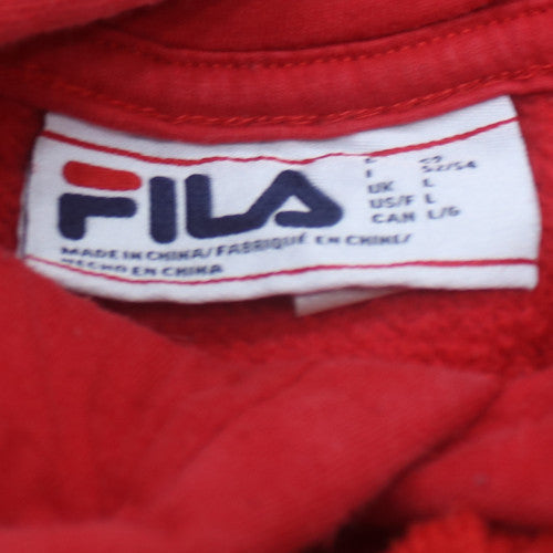 FILA Men's Red Pullover Hoodie Size L Regular Fit Fleece
