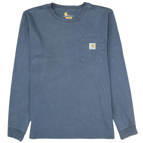 Carhartt Men's Blue Relaxed Fit Long Sleeve Pullover Sweatshirt M