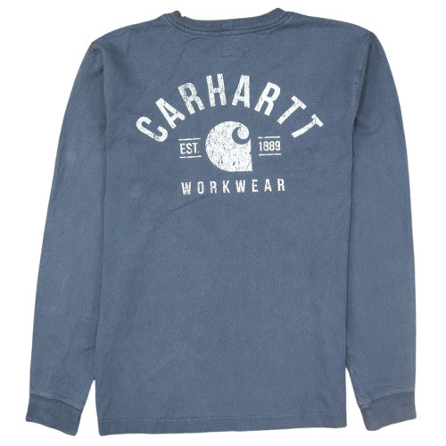 Carhartt Men's Blue Relaxed Fit Long Sleeve Pullover Sweatshirt M