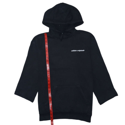 Adidas Originals Men’s Black Pullover Hoodie Size M 3/4 Sleeve