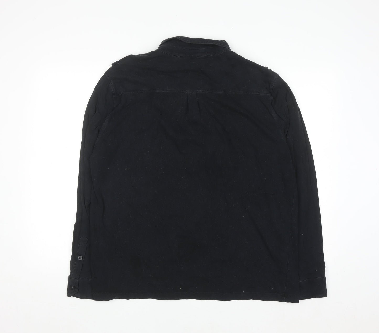Marks and Spencer Autograph Men's Black XL Cotton Long Sleeve Casual Shirt