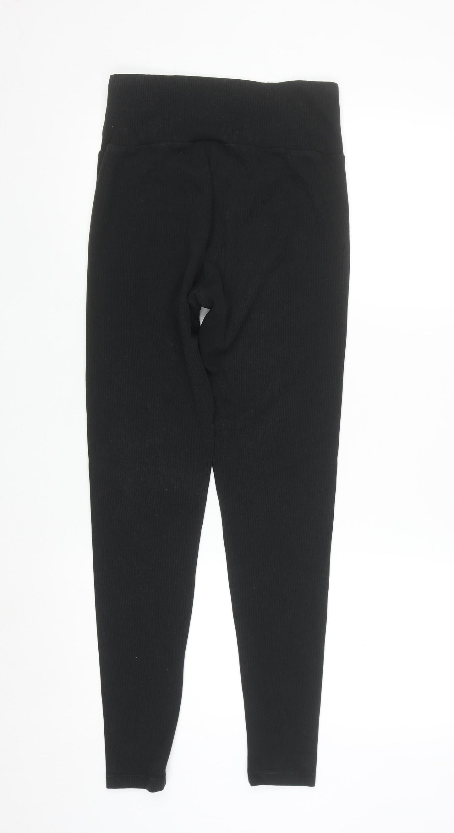 Adidas Womens Black Stretch Ribbed Leggings Size 16-18