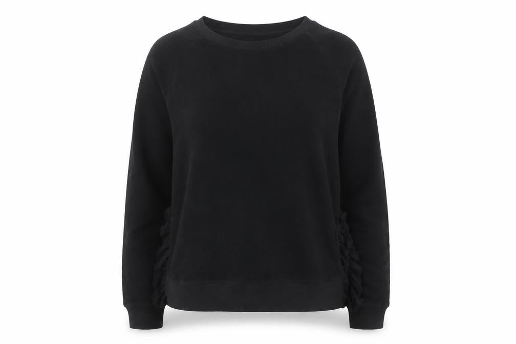 Goldie Lewinter Women's Black XS Pullover Sweatshirt 100% Pima Cotton