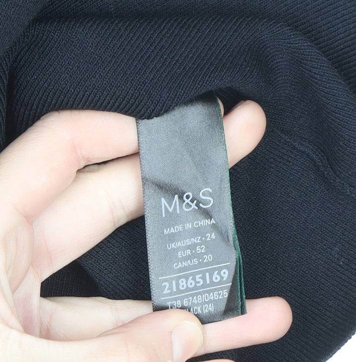 Marks and Spencer Women's Black Plus Size 24 Sleeveless Knit Tank Top