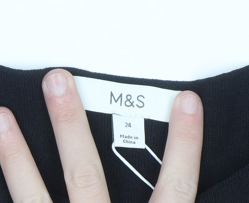 Marks and Spencer Women's Black Plus Size 24 Sleeveless Knit Tank Top